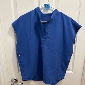 Figs Royal Blue Short Sleeve Top